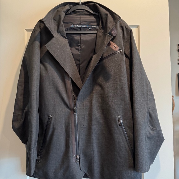 Salence Men’s Shell Jacket Large Army Green LARGE Leather Trim - Picture 1 of 10